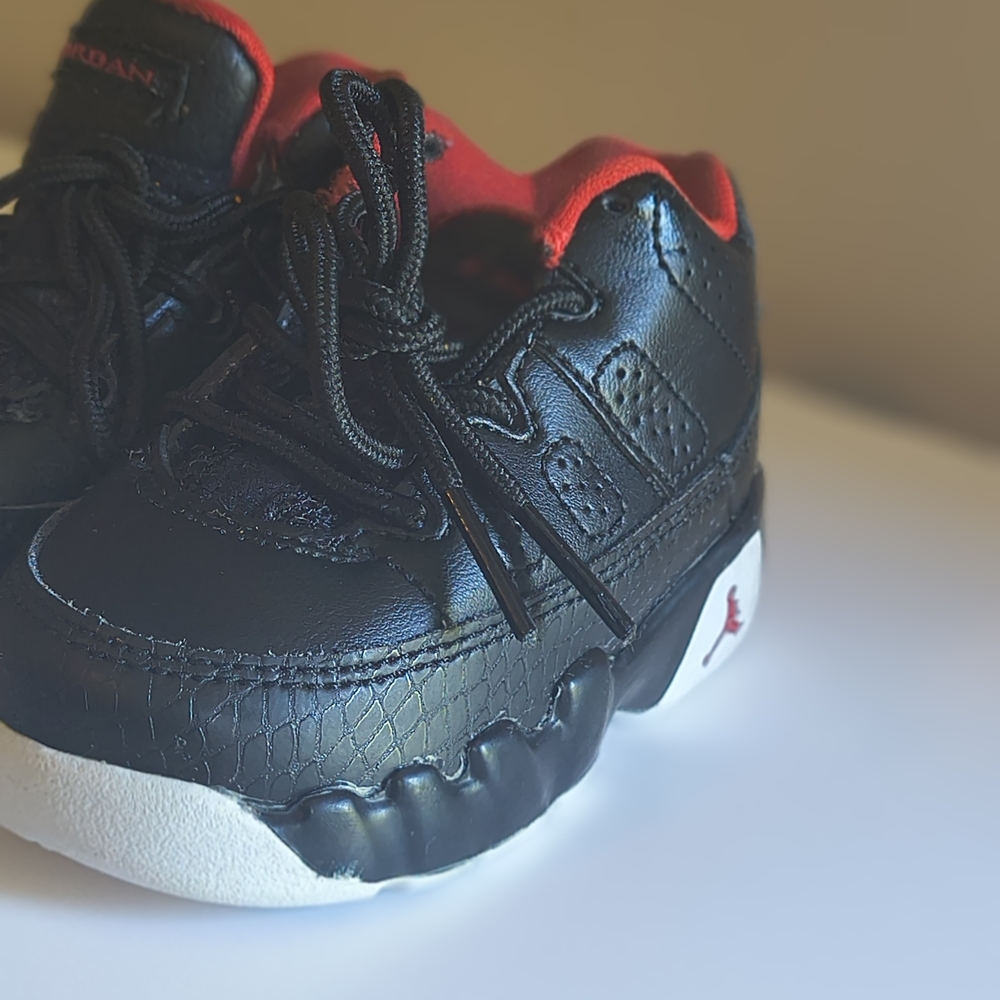 Jordan Black and Red Retro Basketball Sneakers